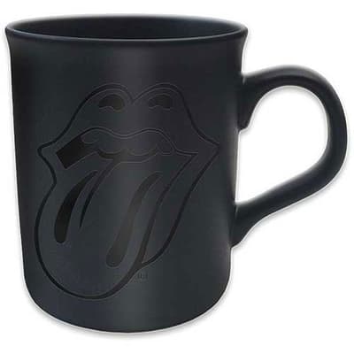The Rolling Stones Boxed Matt Mug: Classic Tongue (Black on Black Matt)