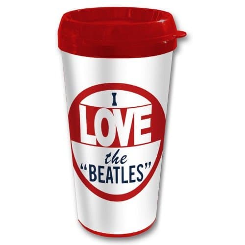 The Beatles Travel Mug: I Love The Beatles (Plastic Body)