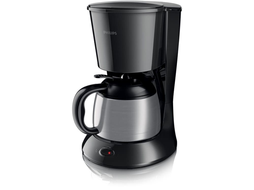 Philips Daily Collection Med termoskanna, svart kaffebryggare, Droppande kaffebryggare, 1 l, Malat kaffe, 1000 W, Svart, Rostfritt stål