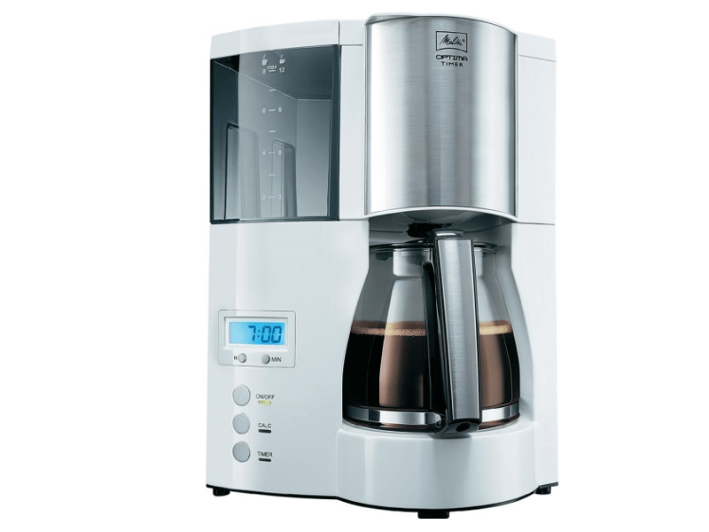 Melitta Optima Timer - Kaffemaskin - 8 kopper - hvit