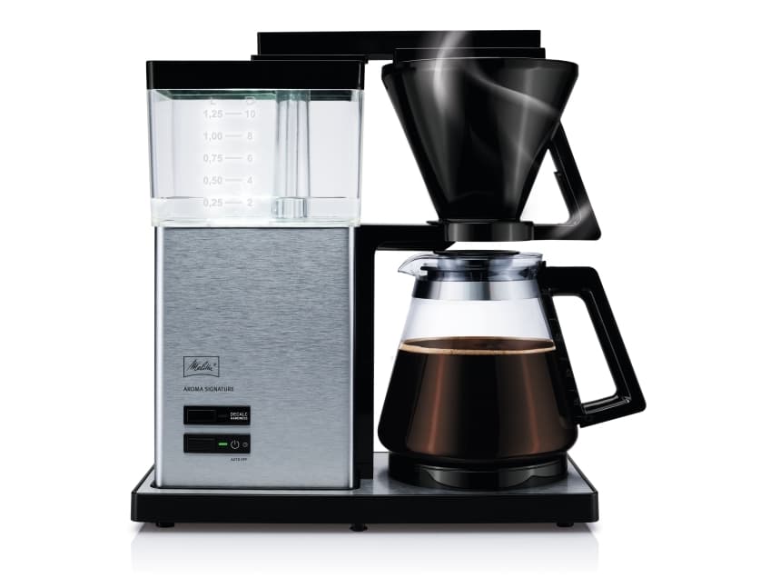 Melitta Aroma Signature, Droppande kaffebryggare, 1,25 l, Malat kaffe, 1520 W, Svart, Rostfritt stål