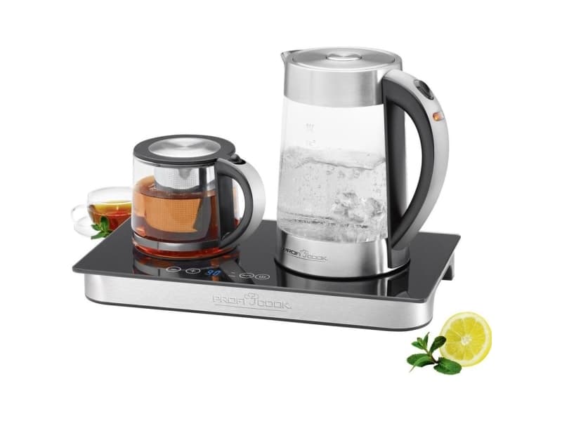 ProfiCook PC-TKS 1056, 1,7 l, Svart, Rostfritt stål, Transparent, Glas, Rostfritt stål, Vattennivå indikator, Hålla sig varm funktion, Filtrering