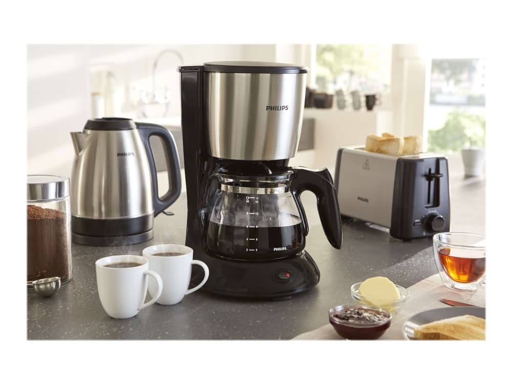 Philips Daily Collection HD7462 - Kaffemaskin - 15 koppar - rostfritt stål/svart