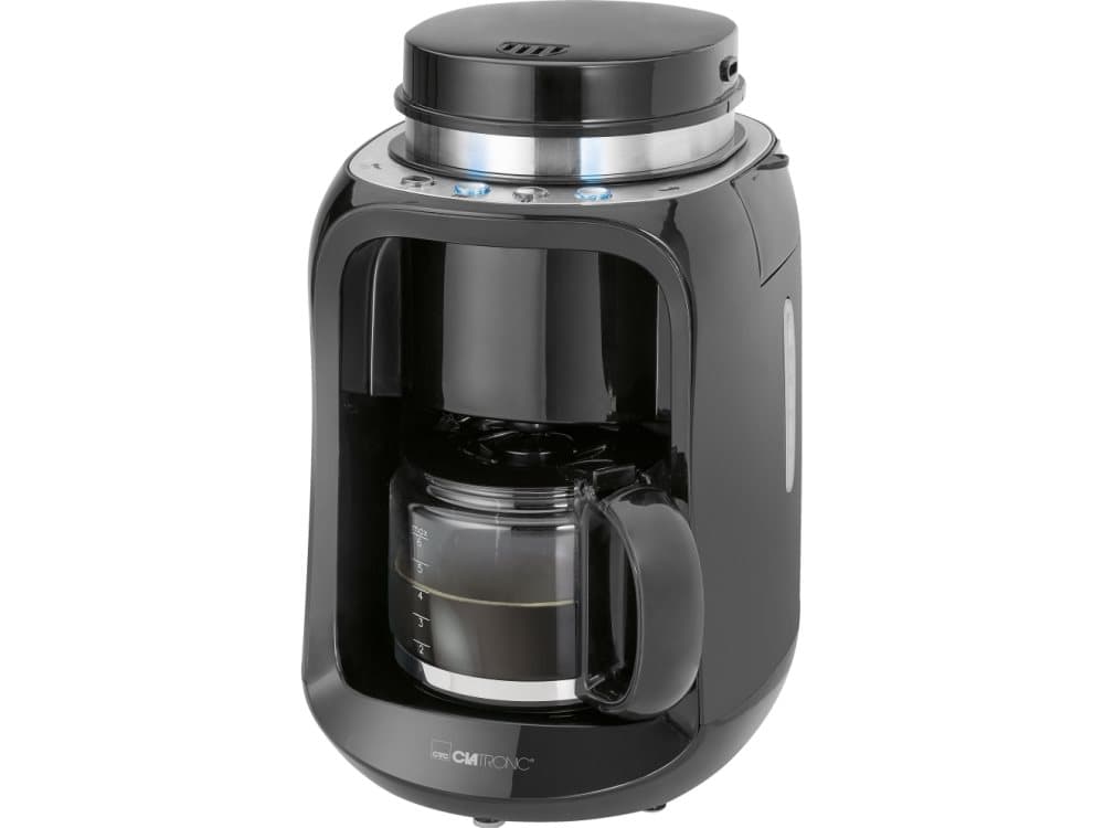 Clatronic KA 3701, Kaffebrygger (drypp), 0,6 l, Kaffe bønner, Malt kaffe, Inebygget kaffekværn, 600 W, Svart