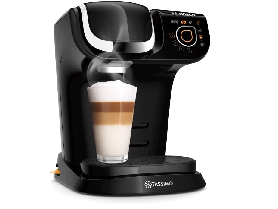 Bosch My Way 2, Pod kaffe maskin, 1,3 l, Kaffe pute, Svart, Krom