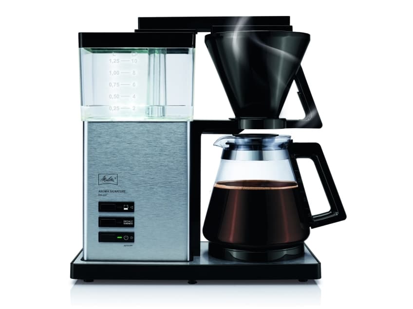 Melitta Aroma Signature deluxe, Droppande kaffebryggare, 1,25 l, Malat kaffe, 1520 W, Svart, Rostfritt stål