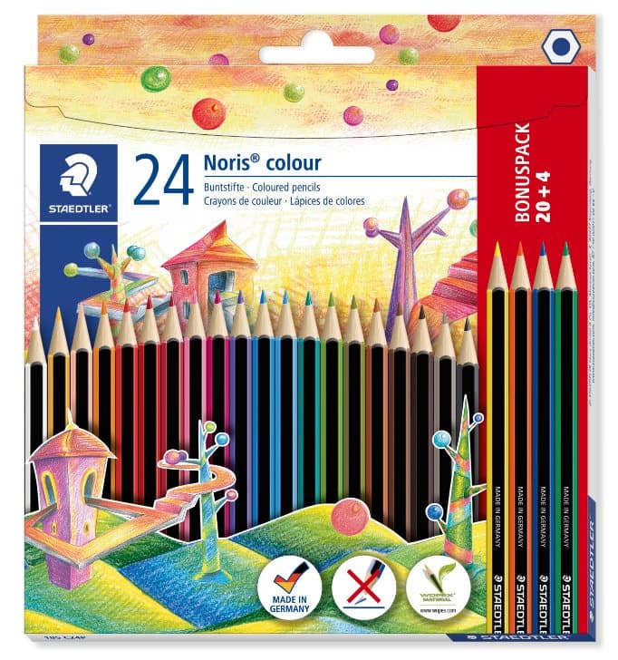 Noris® colour 24-pack färgpennor i WOPEX-material 20 + 4 pack Staedtler