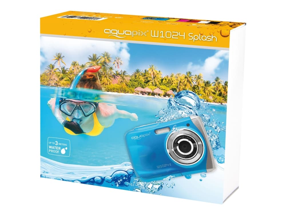 Easypix Aquapix W1024 Splash - Digitalkamera - kompakt - 10.0 MP / 16.0 MP (interpolert) - under vannet inntil 3 m - isblå