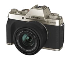Fujifilm X X-T200, 24,2 MP, CMOS, 4K Ultra HD, Pekskärm, 321 g, Svart, Guld