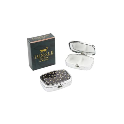 CGB Giftware Jungle Leopard Print Pill Box and Mirror
