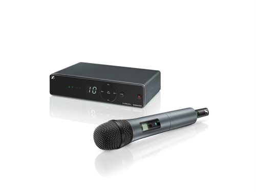 Bild av Sennheiser XSW 1-825-E, Handhållen mikrofon, Dynamisk mikrofon, Rackmonterad mottagare, Inbyggd sändare, Akrylnitrilbutadienstyren (ABS), 863 - 865 M