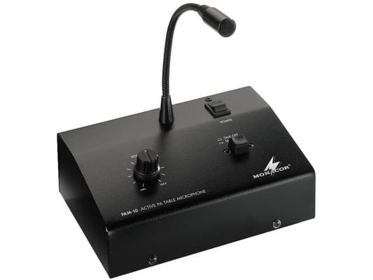 Monacor PAM-10, Scenmikrofon, 4 O, Svart, 230 V, 167 x 65 x 130 mm, 1 styck