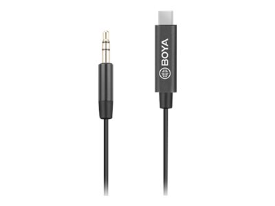 Bild av BOYA BY-K2 - USB-C till uttagsadapter för hörlurar - USB-C (hane) till stereo mini jack (hane) - 20 cm - svart