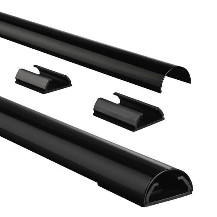 HAMA 00083170 PVC-kabelbakke - Halvcirkelformet - 110 / 3,3 / 1,8 cm - Sort