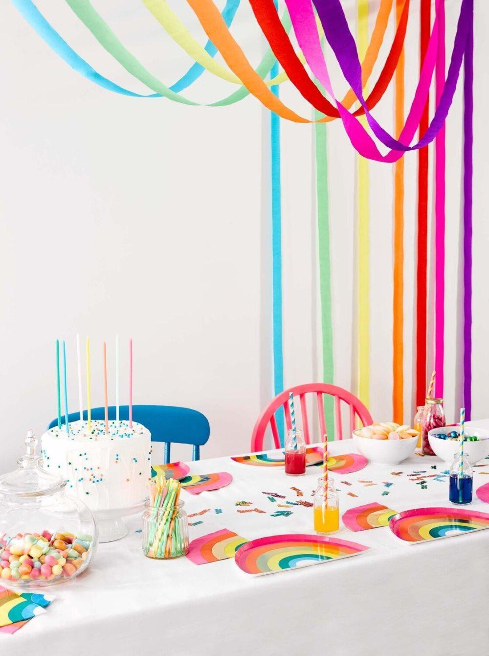 Crepe Streamers Rainbow Regnbåge