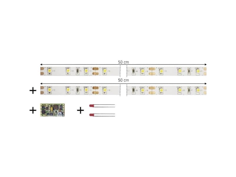 TAMS Elektronik 53-01450-02-C LED-Streifen Kørselsretningsafhængig, Dæmpning, Sluk Med modul Varm hvid