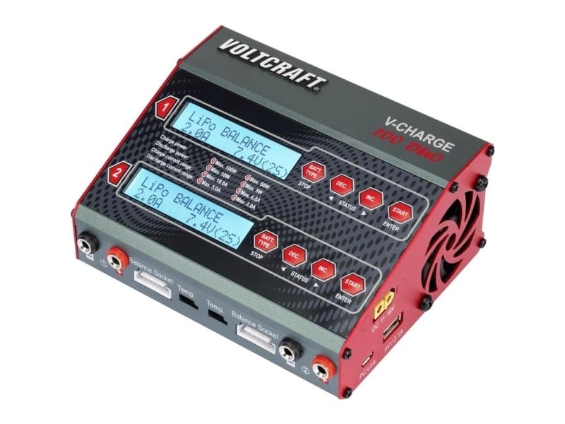 VOLTCRAFT V-Charge 100 Duo Modelbyggeri-multifunktionsoplader 12 V, 230 V 10 A