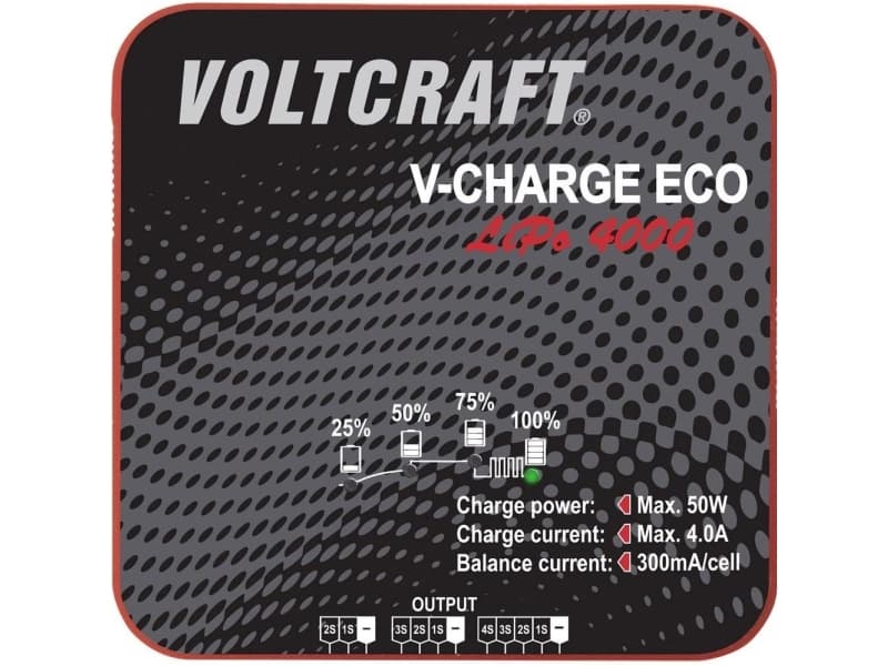 VOLTCRAFT V-Charge Eco LiPo 4000 Modelbyg-oplader 230 V, 115 V 4 A LiPo