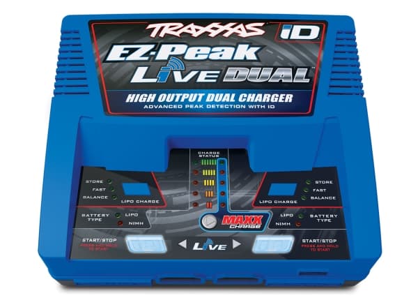 Traxxas 2973G, Battery charger power supply, Blå, 100 - 240 V, Charges Dual 5-8-cell NiMH batteries Charges Dual 2s, 3s, and 4s LiPo Batteries, 204 m