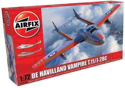 Airfix De Havilland Vampire T.11/J-28C 1:72 Modellbyggsats