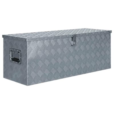 Förvaringslåda aluminium 110,5x38,5x40 cm silver