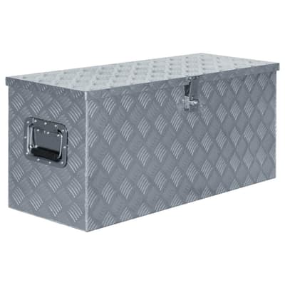 Förvaringslåda aluminium 90,5x35x40 cm silver