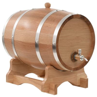 Vintunna med kran massivt ekträ 12 L