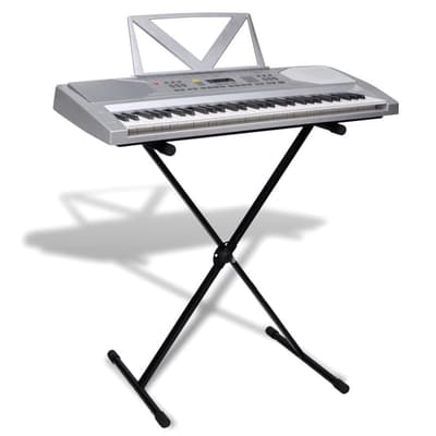 Elektroniskt keyboard med notställ, 61 tangenter, justerbart stativ