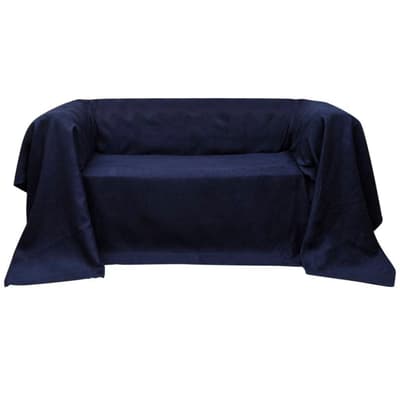 Möbelöverdrag i imiterad mocka marinblå 210 x 280 cm