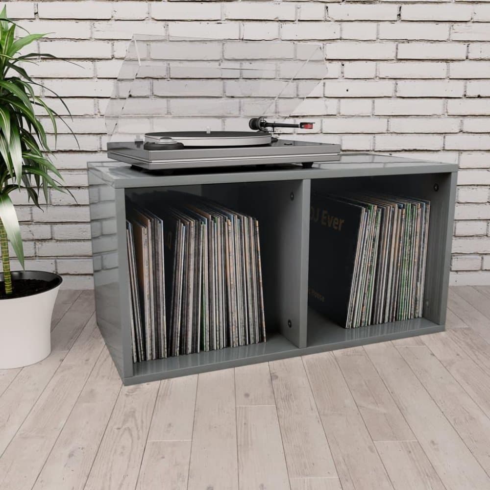 Vinylhylla högglans grå 71x34x36 cm spånskiva