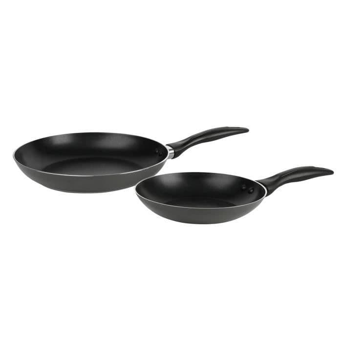 CREALYS 524874 - Erä 2 pannua - Alumiini - Ø 18/24 cm - Kaikki lämmittimet paitsi induktio - Musta