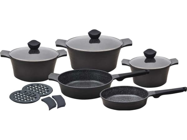 Klausberg Set of Fresco pots 12 elements black (KB-7355)