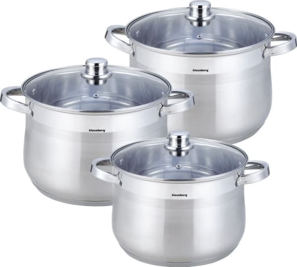 Klausberg SET OF 3 LARGE POTS KLAUSBERG 10/13/16L KB-7178