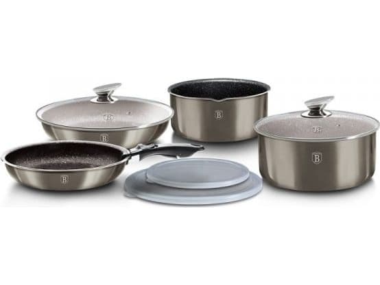 Berlinger Haus 9-PIECE SET OF POTS. CLICK & amp; COOK BERLINGER HAUS METALLIC LINE CARBON BH-6148