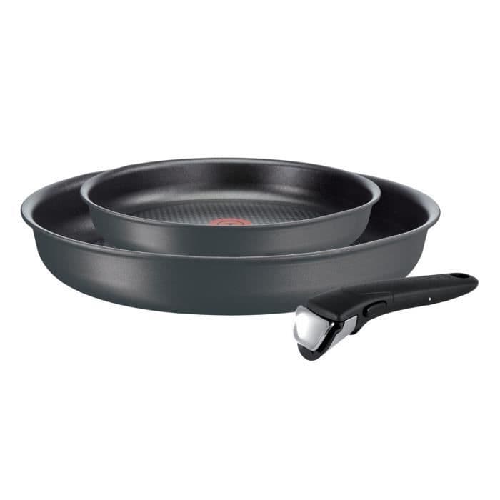 TEFAL L6859002 2 paistinpannusarja 22/28 cm INGENIO PERFORMANCE Tarttumaton + kahva - Valmistettu Ranskassa - Hiiliharmaa