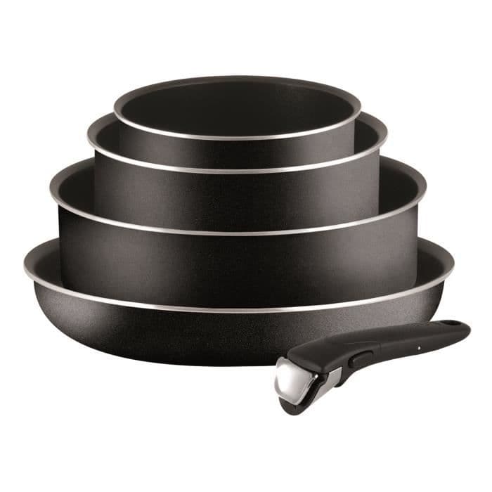 TEFAL L2008302 Sæt 5 stykker INGENIO ESSENTIAL - Alle kogeplader undtagen induktion - Made in France - Sort