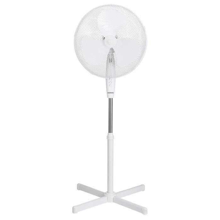 OCEANIC Gulvventilator 45 Watts - Diameter 40 cm - Justerbar højde - Oscillation - Hvid
