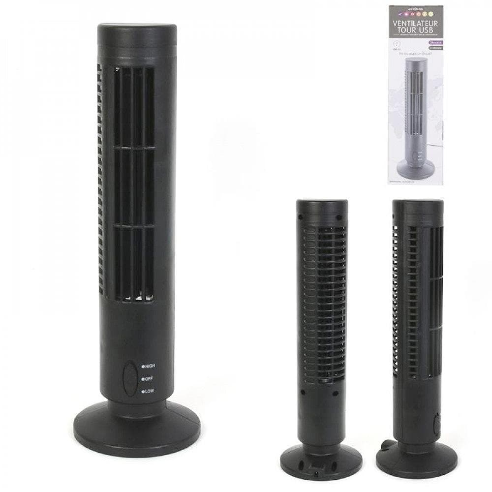 Mini Pelarfläkt - Luftkylare - Fläkt / Bordsfläkt - 33cm - USB