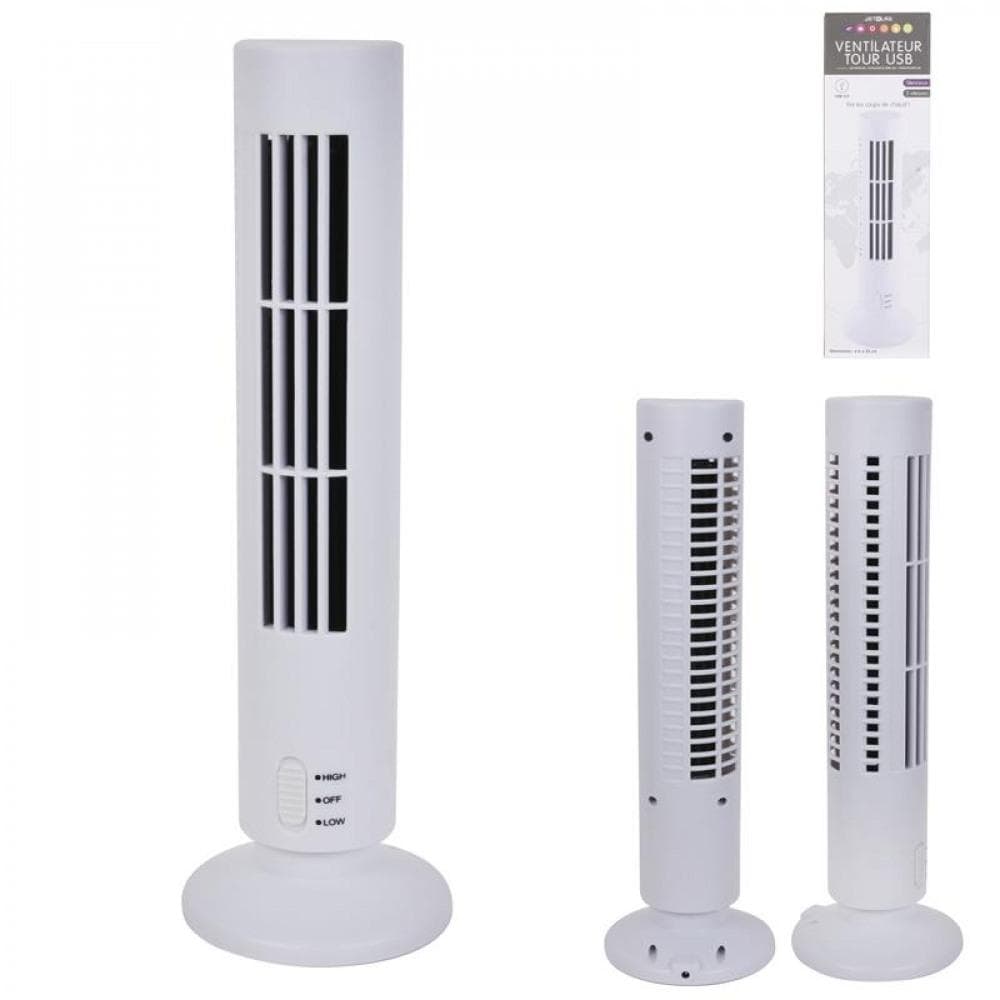 Mini Pelarfläkt - Luftkylare - Fläkt / Bordsfläkt - 33cm - USB