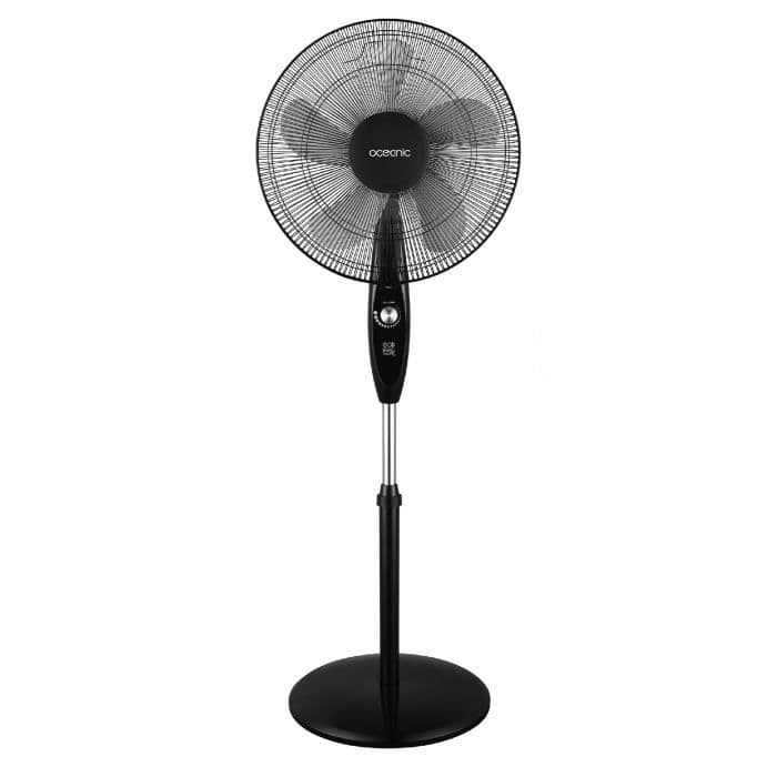 OCEANIC Sokkelventilator 35 W - DC - Diameter 40 cm - Lydløs - Justerbar højde - Svingning - Sort