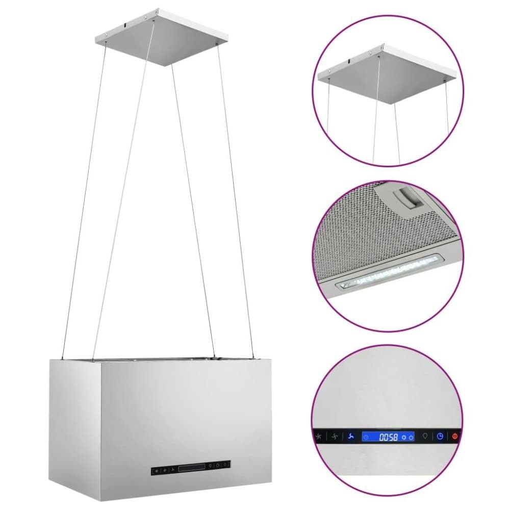 vidaXL Ripustettava liesituuletin LCD 55 cm ruostumaton teräs