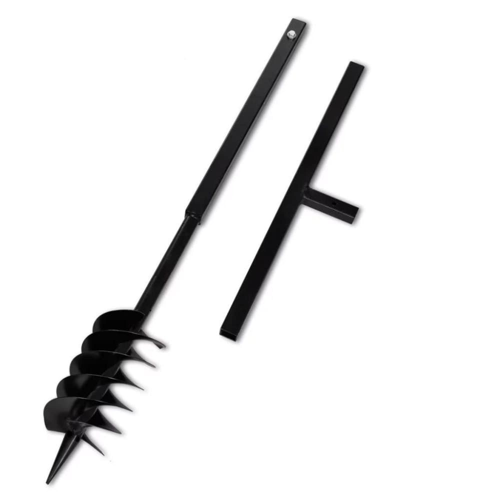 vidaXL Maapora Kahvalla Kaira Bitti 120 mm Kaksois spiraali Teräs Musta