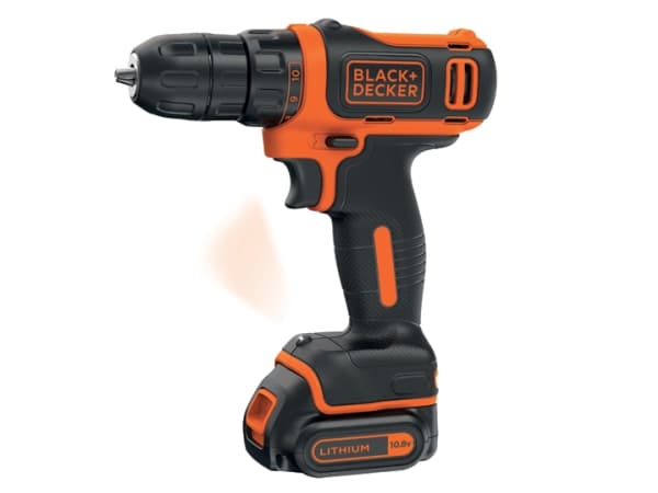 Black & Decker BDCDD12KB, Boremaskin med pistolgrep, Nøkkelløs, 1 cm, 2,5 cm, 1 cm, 1 mm