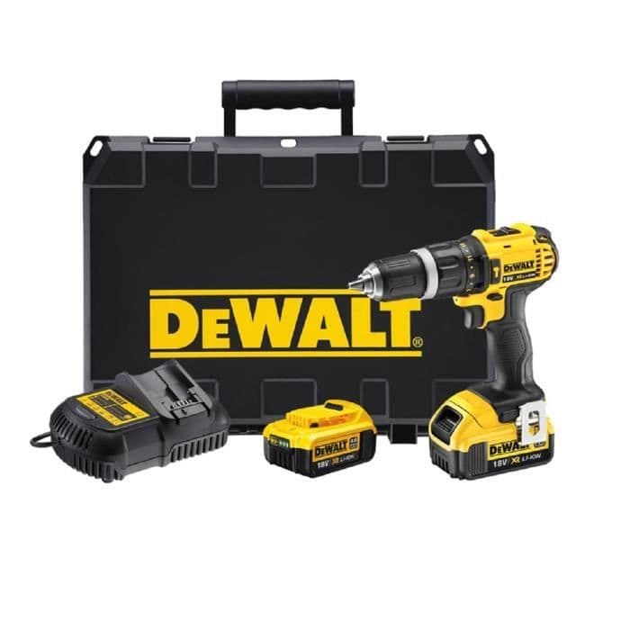 DEWALT Drill Impact Drill med 2 batterier 18 V 5 Ah Li-ion og en kasse