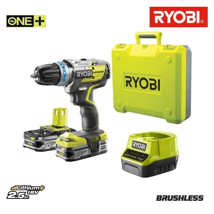 RYOBI Pack Trådløs drill-driver + 2 batterier - 18V - 2,5Ah