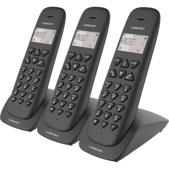 LOGICOM kolminkertaiset langattomat puhelimet VEGA 355T TRIO musta puhelinvastaajalla