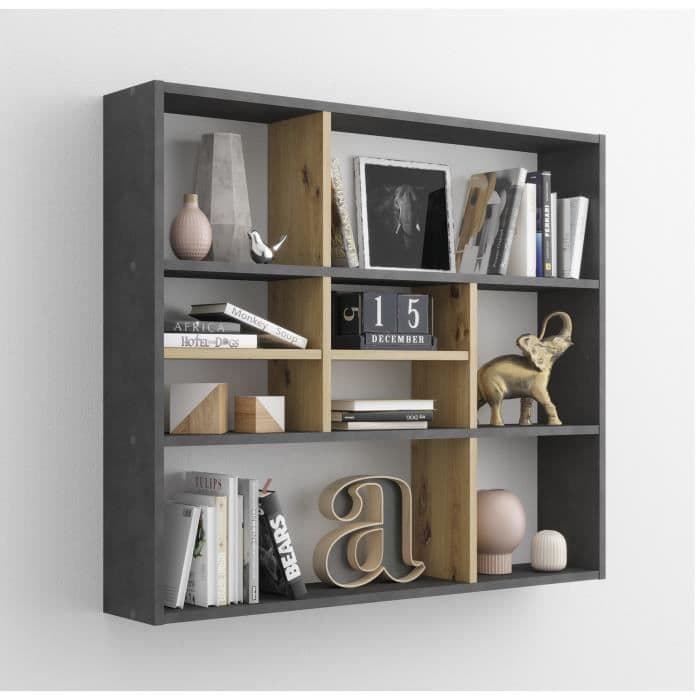 FMD Mika Large Bibliotheque - Noir Artisan chene