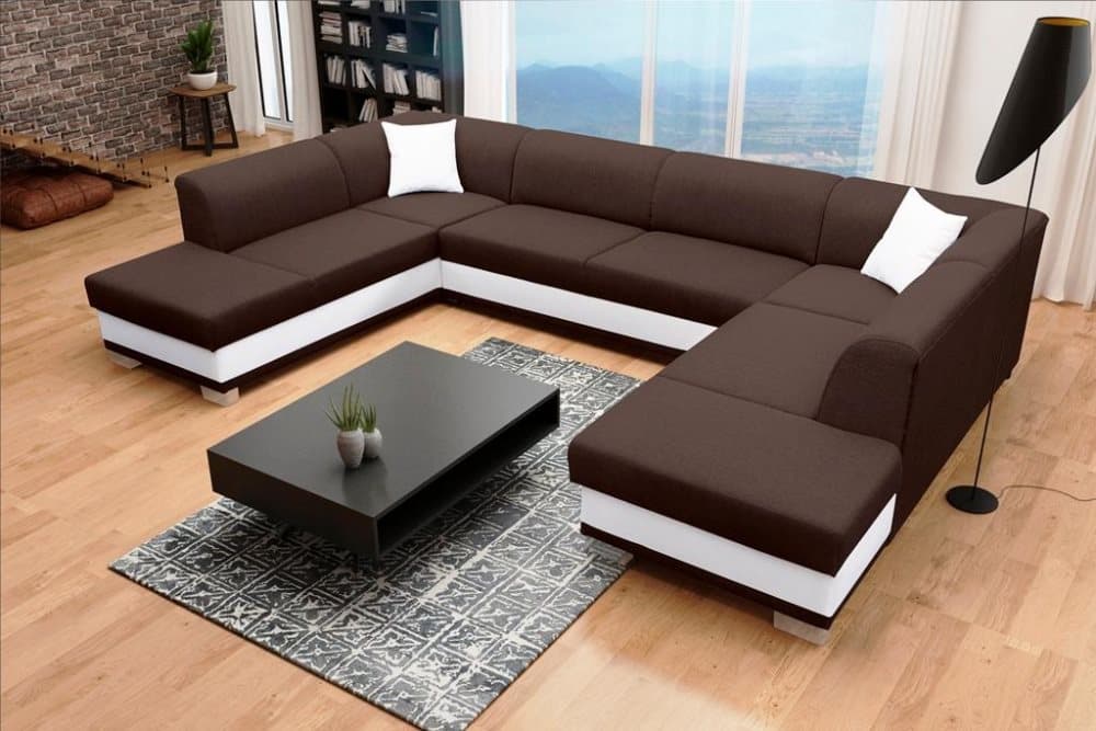 DARCO U-BÄDDSOFFA VÄNDBAR BRUN / VIT 340