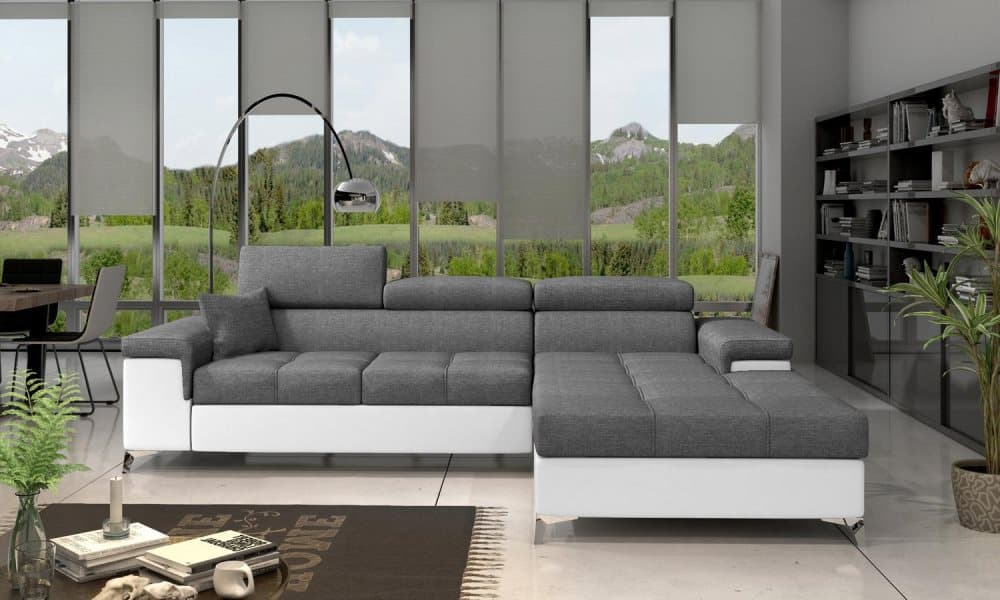DIVANBÄDDSOFFA RICARDO II 280 VIT/ GRÅ HÖGER