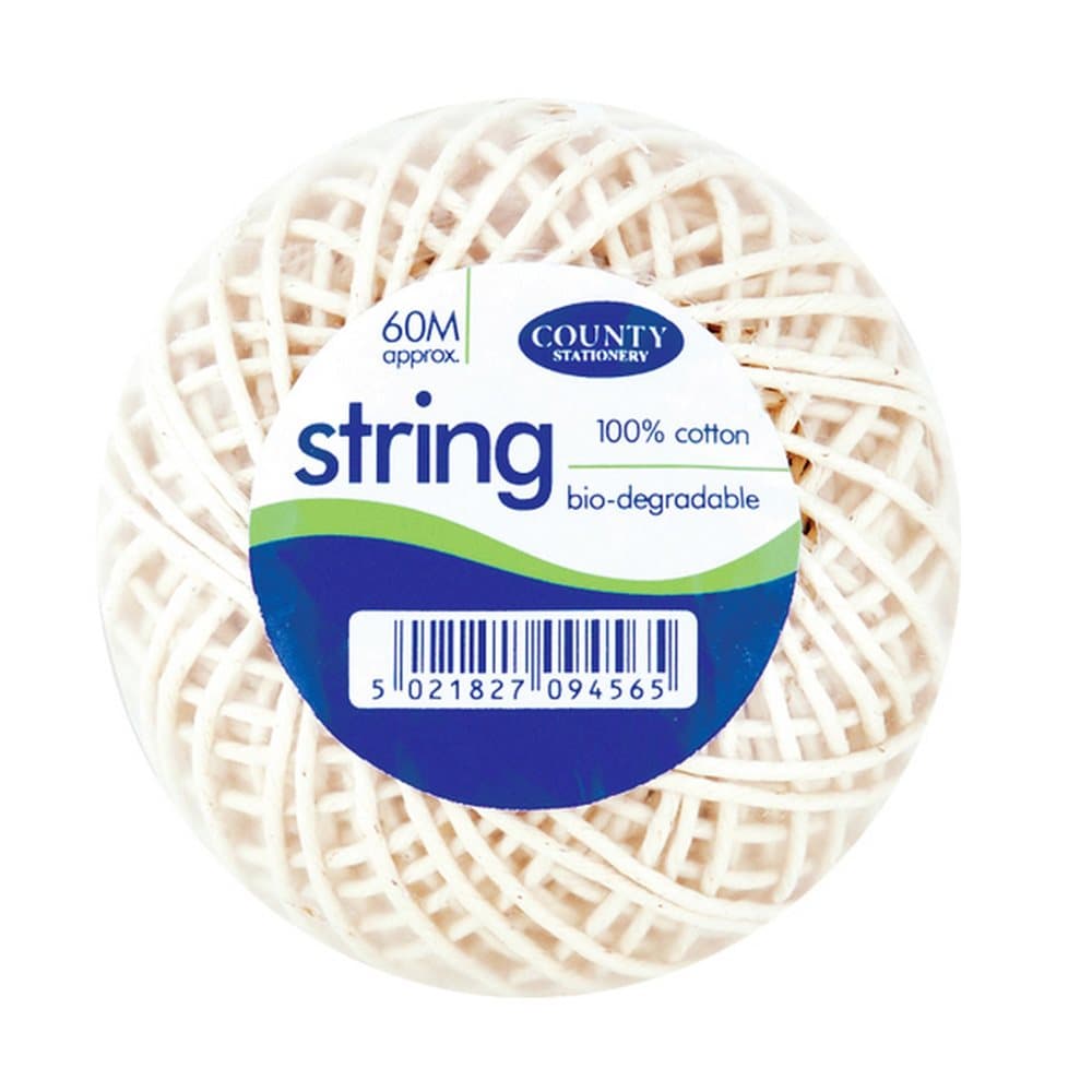 County Stationery Bio-degradable Cotton String Balls (Pack Of 12)